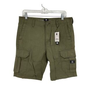 DC Shoes Cargo Shorts Mens 31 Olive Green Relaxed‎ Fit Ripstop NWT